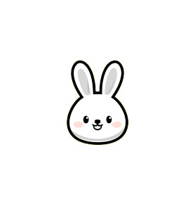 Cute Bunny Logo Vinyl Car Decal Sticker – Waterproof & UV-Resistant 8"