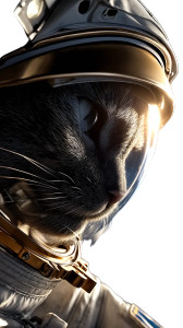 Smiling Cat Astronaut Vinyl Car Decal Sticker – Waterproof & UV-Resistant 8"