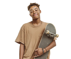 Smiling Skateboard Teen Vinyl Car Decal Sticker – Waterproof & UV-Resistant 8"