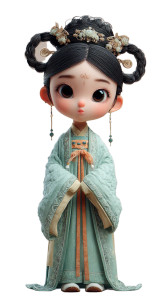 Hanfu Girl Toy Vinyl Car Decal Sticker – Waterproof & UV-Resistant 8"