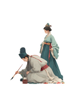 Ancient Calligraphy Duo Vinyl Car Decal Sticker – Waterproof & UV-Resistant 8"