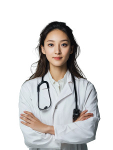 Asian Female Doctor Vinyl Car Decal Sticker – Waterproof & UV-Resistant 8"