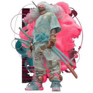 Albino Samurai Spirit Vinyl Car Decal Sticker – Waterproof & UV-Resistant 8"