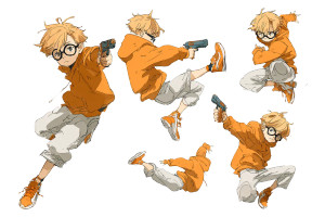 Anime Boy Jumping Vinyl Car Decal Sticker – Waterproof & UV-Resistant 8"
