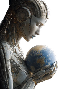 Robot Goddess Vinyl Car Decal Sticker – Waterproof & UV-Resistant 8"