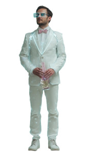 Futuristic Sommelier Vinyl Car Decal Sticker – Waterproof & UV-Resistant 8"