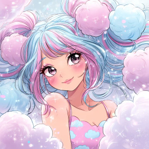 Dreamy Anime Girl V3 Vinyl Car Decal Sticker – Waterproof & UV-Resistant 8"