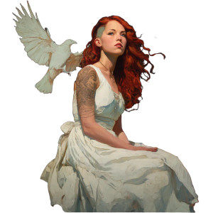 Melancholic Fantasy Muse Vinyl Car Decal Sticker – Waterproof & UV-Resistant 8"