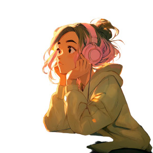 Lo-Fi Anime Girl Vinyl Car Decal Sticker – Waterproof & UV-Resistant 8"