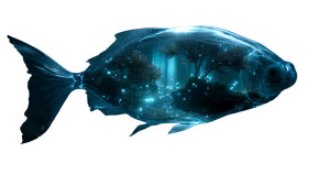 Transparent Ecosystem Fish V3 Vinyl Car Decal Sticker – Waterproof & UV-Resistant 8"
