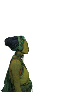 Cyber-Shaman Woman Vinyl Car Decal Sticker – Waterproof & UV-Resistant 8"