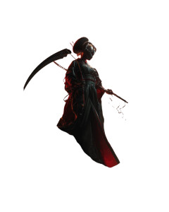 Gothic Geisha Reaper Vinyl Car Decal Sticker – Waterproof & UV-Resistant 8"