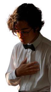 Young Speaker Preparing Vinyl Car Decal Sticker – Waterproof & UV-Resistant 8"