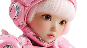 Pink Mecha Girl Vinyl Car Decal Sticker – Waterproof & UV-Resistant 8"