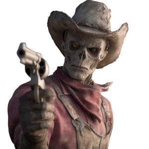 Ghoul Cowboy Vinyl Car Decal Sticker – Waterproof & UV-Resistant 8"