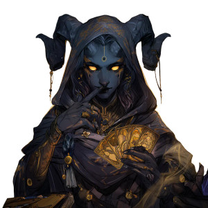 Tiefling Fortune Teller Vinyl Car Decal Sticker – Waterproof & UV-Resistant 8"