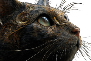 Magnificent Cat Fractals Vinyl Car Decal Sticker – Waterproof & UV-Resistant 8"