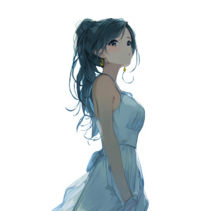 Anime Girl Dress Vinyl Car Decal Sticker – Waterproof & UV-Resistant 8"