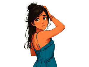 Elegant Anime Girl V15 Vinyl Car Decal Sticker – Waterproof & UV-Resistant 8"