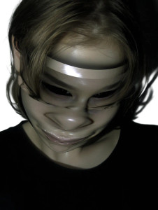 Grunge Horror Face Vinyl Car Decal Sticker – Waterproof & UV-Resistant 8"