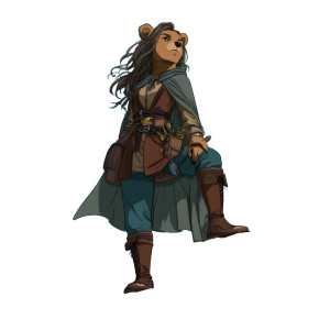 Bear-Woman Adventurer Vinyl Car Decal Sticker – Waterproof & UV-Resistant 8"