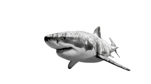 Great White Shark Vinyl Car Decal Sticker – Waterproof & UV-Resistant 8"