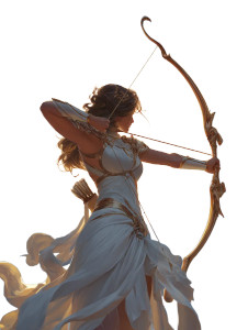 Artemis Moon Goddess Vinyl Car Decal Sticker – Waterproof & UV-Resistant 8"