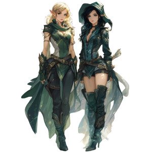 Elf Ranger & Witch Vinyl Car Decal Sticker – Waterproof & UV-Resistant 8"