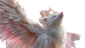 Divine Animal Angel Vinyl Car Decal Sticker – Waterproof & UV-Resistant 8"