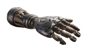 High-Tech Prosthetic Hand Vinyl Car Decal Sticker – Waterproof & UV-Resistant 8"