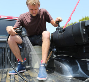 Waterport LLC Camp Shower Mount WX1103 Rail Mount For WaterPORT Day Tank Camp Showers; Fits Any Toyota Bed Rails; Powder Coated; Black; Solid Steel Waterport LLC Camp Shower Mount WX1103 Rail Mount For WaterPORT Day Tank Camp Showers; Fits Any Toyota Bed Rails; Powder Coated; Black; Solid Steel