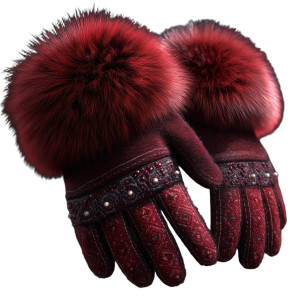 Red Fur Gloves Vinyl Car Decal Sticker – Waterproof & UV-Resistant 8"