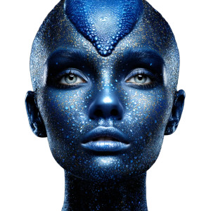Blue-Skinned Alien Vinyl Car Decal Sticker – Waterproof & UV-Resistant 8"