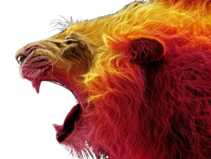 Fluorescent Lion Roar V2 Vinyl Car Decal Sticker – Waterproof & UV-Resistant 8"