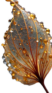 Golden Leaf Veins V3 Vinyl Car Decal Sticker – Waterproof & UV-Resistant 8"