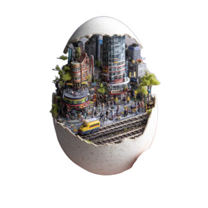 Miniature Egg City Vinyl Car Decal Sticker – Waterproof & UV-Resistant 8" Miniature Egg City Vinyl Car Decal Sticker – Waterproof & UV-Resistant 8"