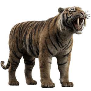 Saber-Toothed Tiger V5 Vinyl Car Decal Sticker – Waterproof & UV-Resistant 8"