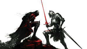 Dueling Knights Vinyl Car Decal Sticker – Waterproof & UV-Resistant 8"