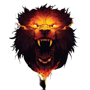 Fiery Lion Head V2 Vinyl Car Decal Sticker – Waterproof & UV-Resistant 8"