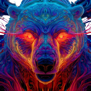 Evil Psychedelic Polar Bear Vinyl Car Decal Sticker – Waterproof & UV-Resistant 8"