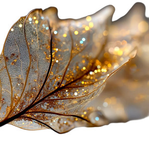 Golden Leaf Veins V2 Vinyl Car Decal Sticker – Waterproof & UV-Resistant 8"