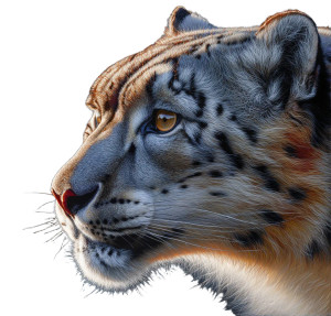 Snow Leopard Portrait V3 Vinyl Car Decal Sticker – Waterproof & UV-Resistant 8"