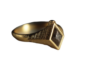 Golden Pyramid Ring Vinyl Car Decal Sticker – Waterproof & UV-Resistant 8"