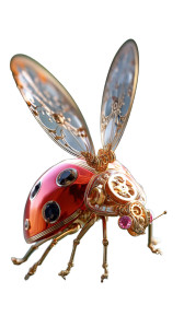 Golden Steampunk Ladybug Vinyl Car Decal Sticker – Waterproof & UV-Resistant 8"