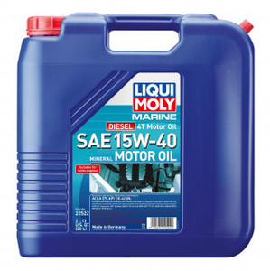 Liqui Moly Oil 22522 Marine Diesel 4T; SAE 15W-40; 20 Liter Jug; Single Liqui Moly Oil 22522 Marine Diesel 4T; SAE 15W-40; 20 Liter Jug; Single
