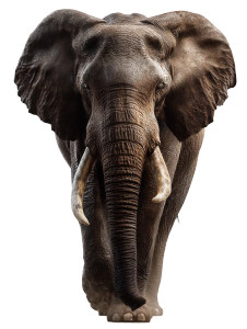 Front-View Elephant Vinyl Car Decal Sticker – Waterproof & UV-Resistant 8"