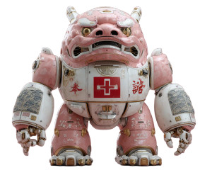 Cute Robot Lion Vinyl Car Decal Sticker – Waterproof & UV-Resistant 8"