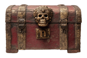 Aztec Treasure Chest Vinyl Car Decal Sticker – Waterproof & UV-Resistant 8"