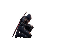 Armored Figure Kneels Vinyl Car Decal Sticker – Waterproof & UV-Resistant 8"