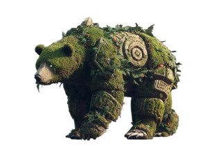 Earth Guardian Bear Vinyl Car Decal Sticker – Waterproof & UV-Resistant 8"